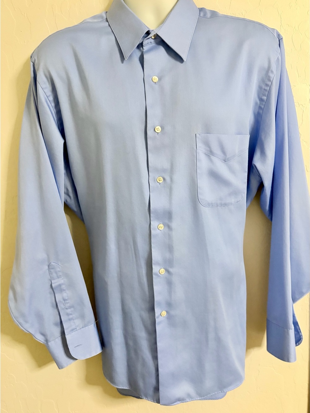 Geoffrey Beene Light Blue Sateen Men's Dress Shirt